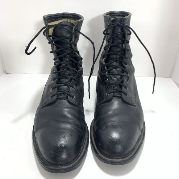 Vtg 1992 Wolverine World Wide Steel Toe Black Leather Combat Boots 11.5 Bilrite - Picture 4 of 16